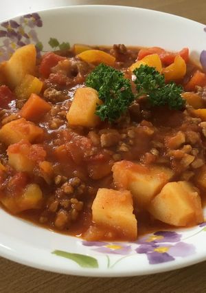 ドイツの主食：パプリカひき肉煮込み♥-レシピのメイン写真