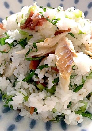干しタラ、カブの葉っぱ、梅干しの混ぜご飯-レシピのメイン写真