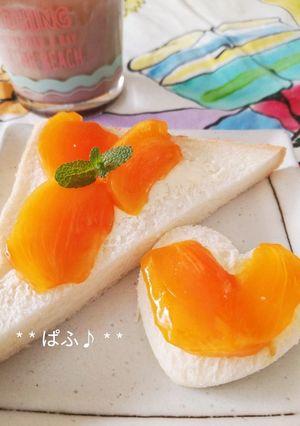完熟柿のオープンサンド-レシピのメイン写真