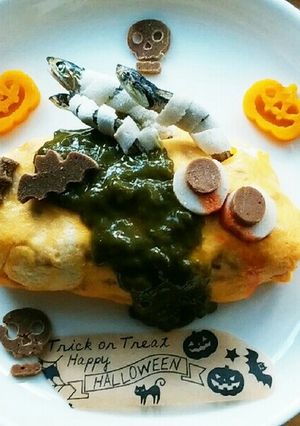 犬ご飯　ハロウィンオムライス-レシピのメイン写真