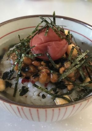 ☆時短☆簡単☆大胆に!! 男梅納豆茶漬♪-レシピのメイン写真