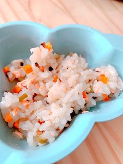 鮭と椎茸の炊き込みご飯*離乳食後期-レシピのメイン写真