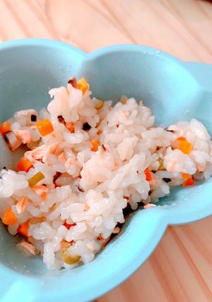 鮭と椎茸の炊き込みご飯＊離乳食後期-レシピのメイン写真
