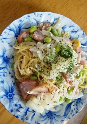 ベーコン、枝豆の生クリームパスタ-レシピのメイン写真