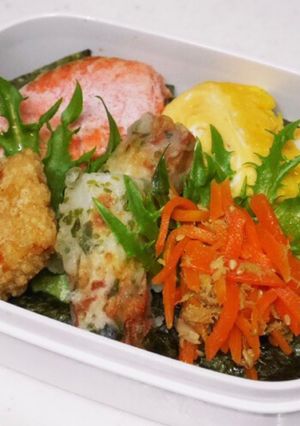 手抜きだけど♡愛のこもった海苔弁当-レシピのメイン写真
