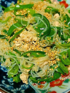 ごま油香るピーマンの鶏ひき肉炒め♪-レシピのメイン写真