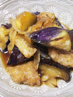 南関あげとなすのすき焼き風-レシピのメイン写真