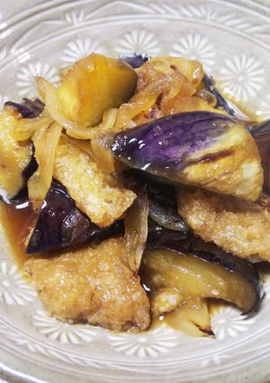 南関あげとなすのすき焼き風-レシピのメイン写真