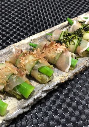 時短で出来る♡花オクラ巻き巻きサラダ-レシピのメイン写真