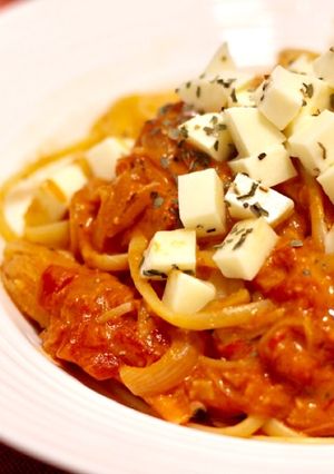 【簡単】カニのトマトクリームパスタ-レシピのメイン写真