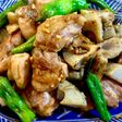 レンコン鶏もも肉ししとうのオイスター炒め