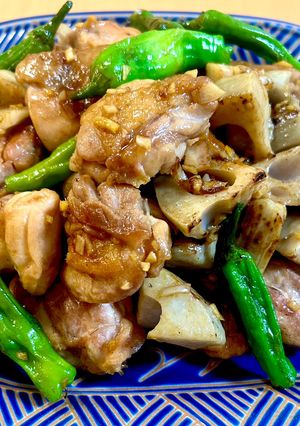 レンコン鶏もも肉ししとうのオイスター炒め-レシピのメイン写真