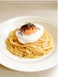 とろ~り半熟卵で濃厚♡たらこパスタ-レシピのメイン写真