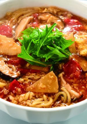トマトと卵の酸辣湯麺（ｻﾝﾗｰﾀﾝﾒﾝ）-レシピのメイン写真