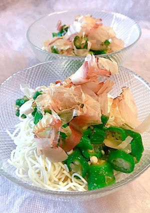 とうふそうめんの オクラのせ♪-レシピのメイン写真