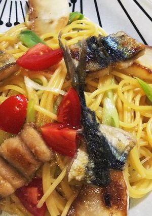ワンパンで！サンマの和風パスタ-レシピのメイン写真