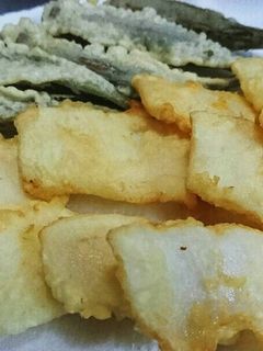 イカの刺身と、赤おくらの天ぷら☆-レシピのメイン写真