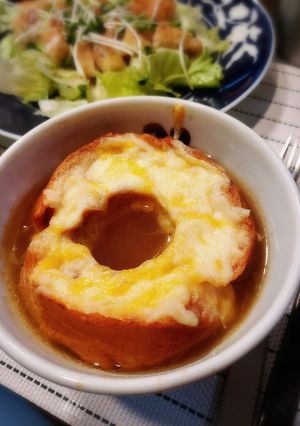 簡単 車麩でオニオングラタンスープ-レシピのメイン写真