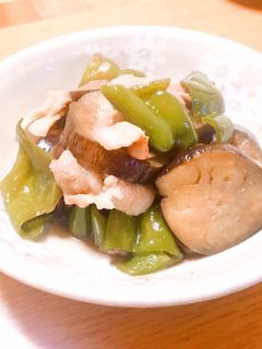 茄子とピーマンと豚肉の炒め煮-レシピのメイン写真