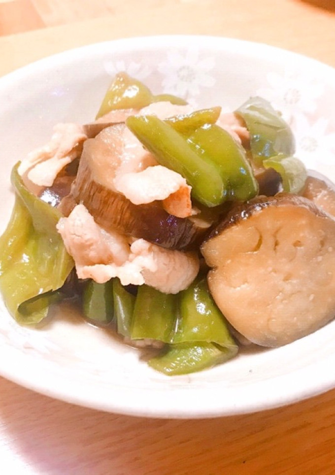 茄子とピーマンと豚肉の炒め煮-レシピのメイン写真