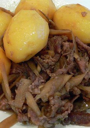 簡単ビールで大人の味！ごぼうの肉じゃが-レシピのメイン写真