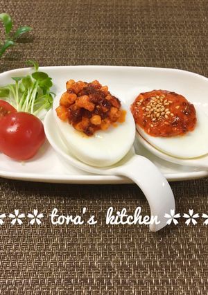ゆで卵de簡単おつまみ☘️2種食べラー編-レシピのメイン写真