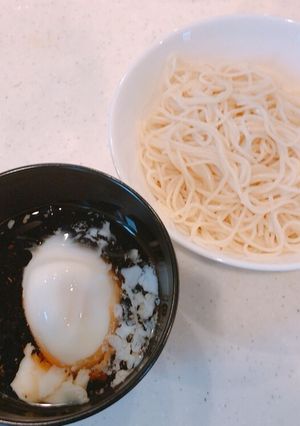 レンジで簡単温玉で、温玉そうめん！-レシピのメイン写真