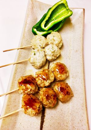つくね2種 蓮根、大葉 ピーマン添え-レシピのメイン写真