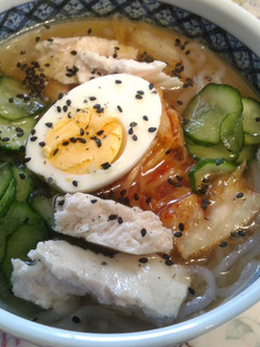 シラタキか素麺で韓国冷麺-レシピのメイン写真