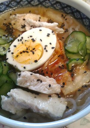 シラタキか素麺で韓国冷麺-レシピのメイン写真