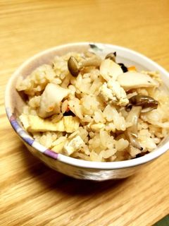 挽肉ストックで⭐きのこの五目炊き込みご飯-レシピのメイン写真