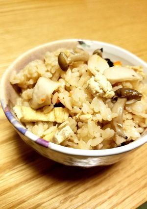 挽肉ストックで⭐きのこの五目炊き込みご飯-レシピのメイン写真