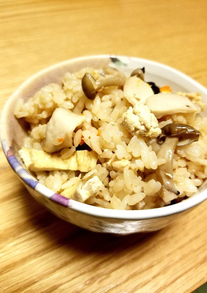 挽肉ストックで⭐きのこの五目炊き込みご飯-レシピのメイン写真