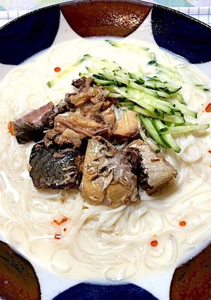 クリーミー鯖味噌そうめん-レシピのメイン写真