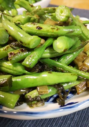 インゲンと野沢菜炒め-レシピのメイン写真