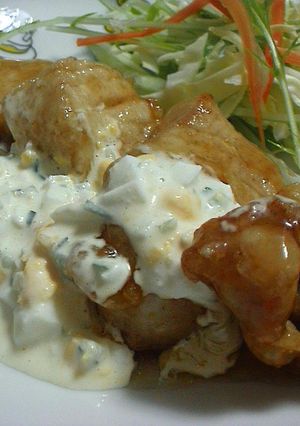 甘酢あんの鶏むね肉ソ-スがけ☆-レシピのメイン写真