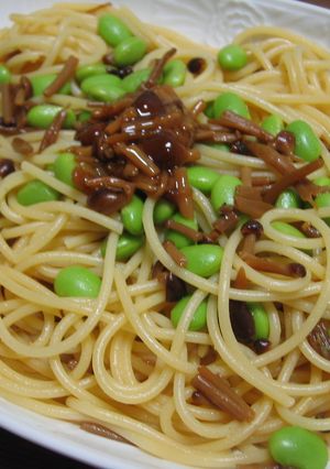 【簡単】なめたけと枝豆のパスタ-レシピのメイン写真
