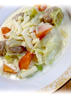ミートボールとキャベツのホワイトソース煮-レシピのメイン写真