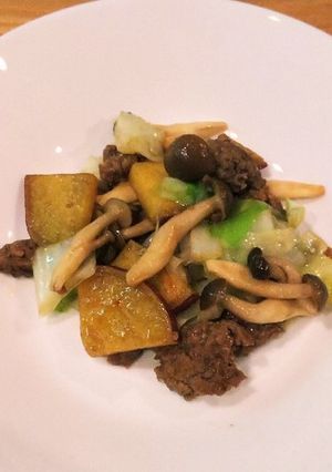 さつまいもと挽肉の甘辛炒め-レシピのメイン写真