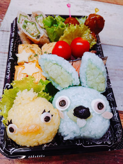 ダッキー&バニー キャラ弁♪♪-レシピのメイン写真