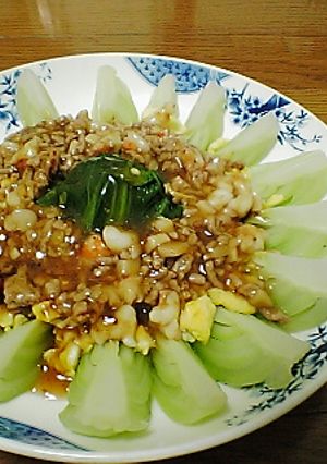 青梗菜のひき肉と海老のオイスターソース-レシピのメイン写真