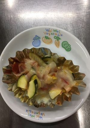 【保育園給食】ズッキーニのチーズ焼き-レシピのメイン写真