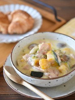 きのことかぼちゃのクリーム煮-レシピのメイン写真