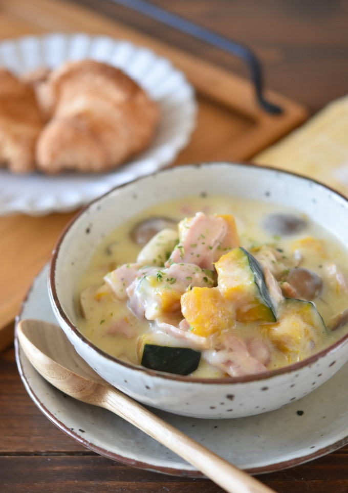 きのことかぼちゃのクリーム煮-レシピのメイン写真