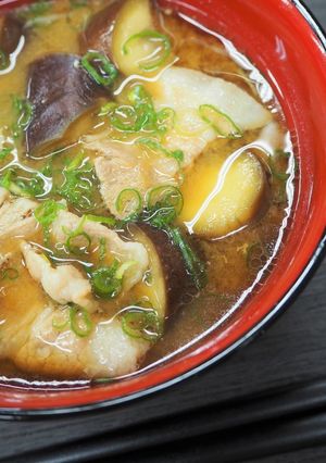 『秋茄子の味噌汁』-レシピのメイン写真
