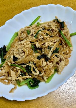 カブの葉と油揚げの炒め物-レシピのメイン写真