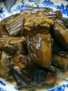 茄子の麺つゆ煮と皮の天ぷら-レシピのメイン写真