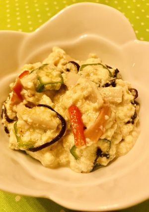 豆腐とカニカマの塩昆布あえ-レシピのメイン写真