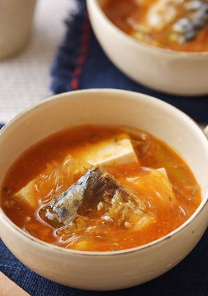 炊飯器で♪鯖缶キムチ風春雨スープ-レシピのメイン写真