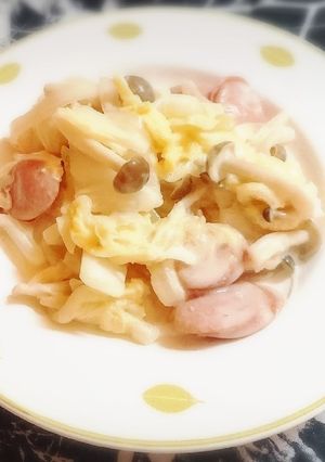 ♡白菜と玉ねぎとウインナーのマヨ炒め♡-レシピのメイン写真